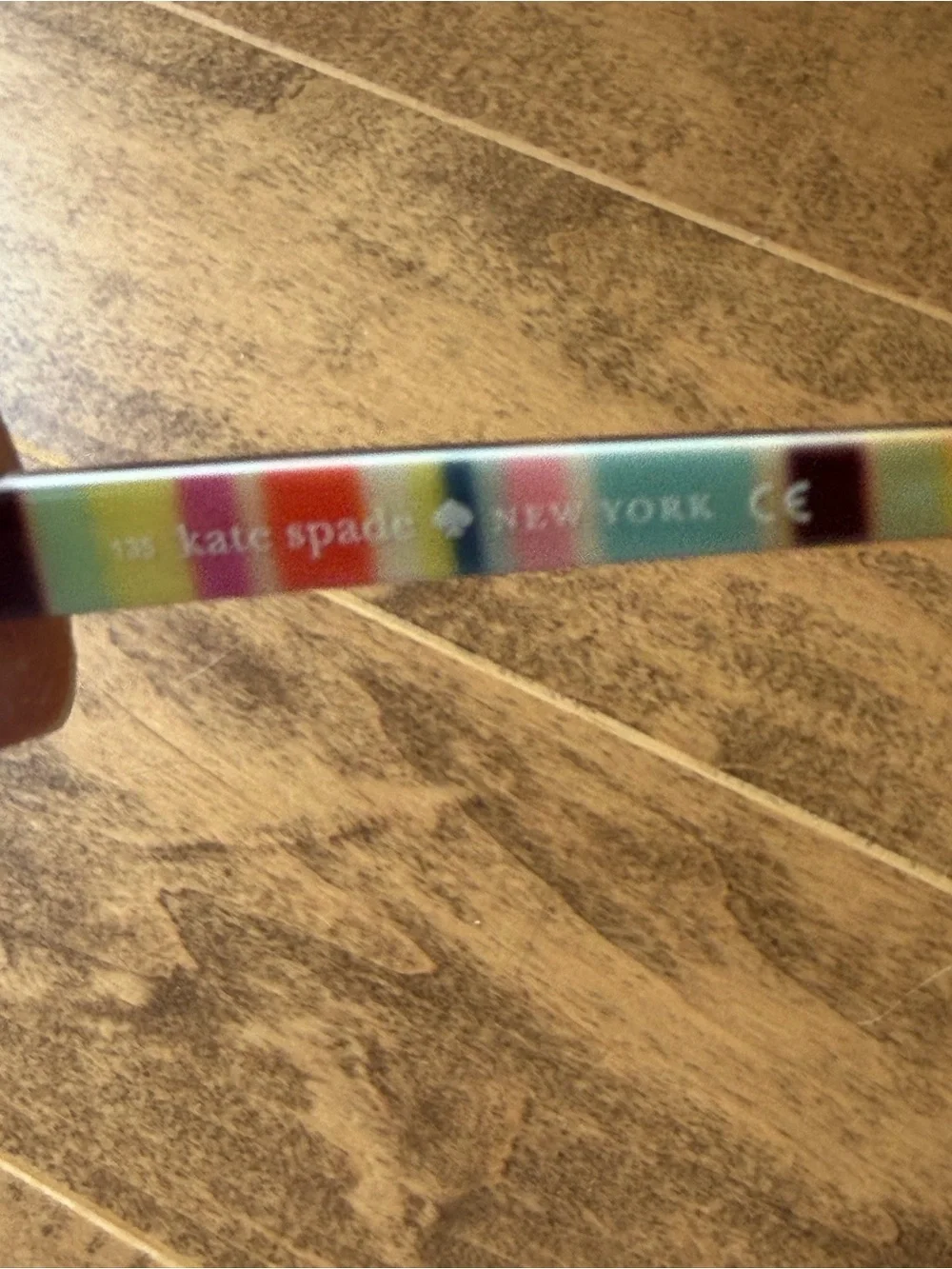 Kate Spade Shayla Black Frames with Multicolor Pastel Stripe Temples